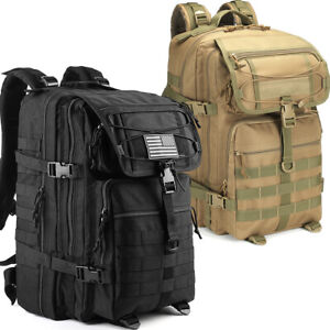 45L Military Tactical Backpack Oxford Waterproof 3P Assault Pack Molle Rucksack