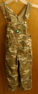 John Deere Brown Camo Overalls Jeans Youth Boys 6 24x16 - Picture 1 of 5