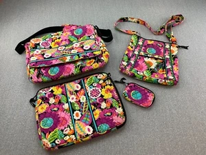 VERA BRADLEY Va Va Bloom 4 Piezas Colección Mensajero Laptop Bandolera Bolso para Monedas - Imagen 1 de 22