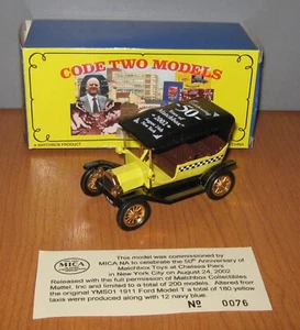 Matchbox Yesteryear Model T Ford Taxi 50 Years of Matchbox Yellow Code 2 - Picture 1 of 9