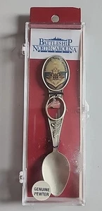 Cucchiaio souvenir da collezione Battleship North Carolina tono argento vero peltro - Foto 1 di 5