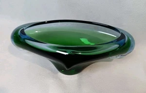 Vintage Green And Blue Sommerso Art Glass Bowl For Jan Beranek For Skrdlovice - Picture 1 of 12