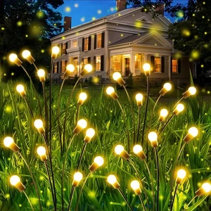 6 Pack Total 48 LED Solar Garden Lights Fairy Outdoor - Solar Firefly Lights ... - Picture 1 of 7