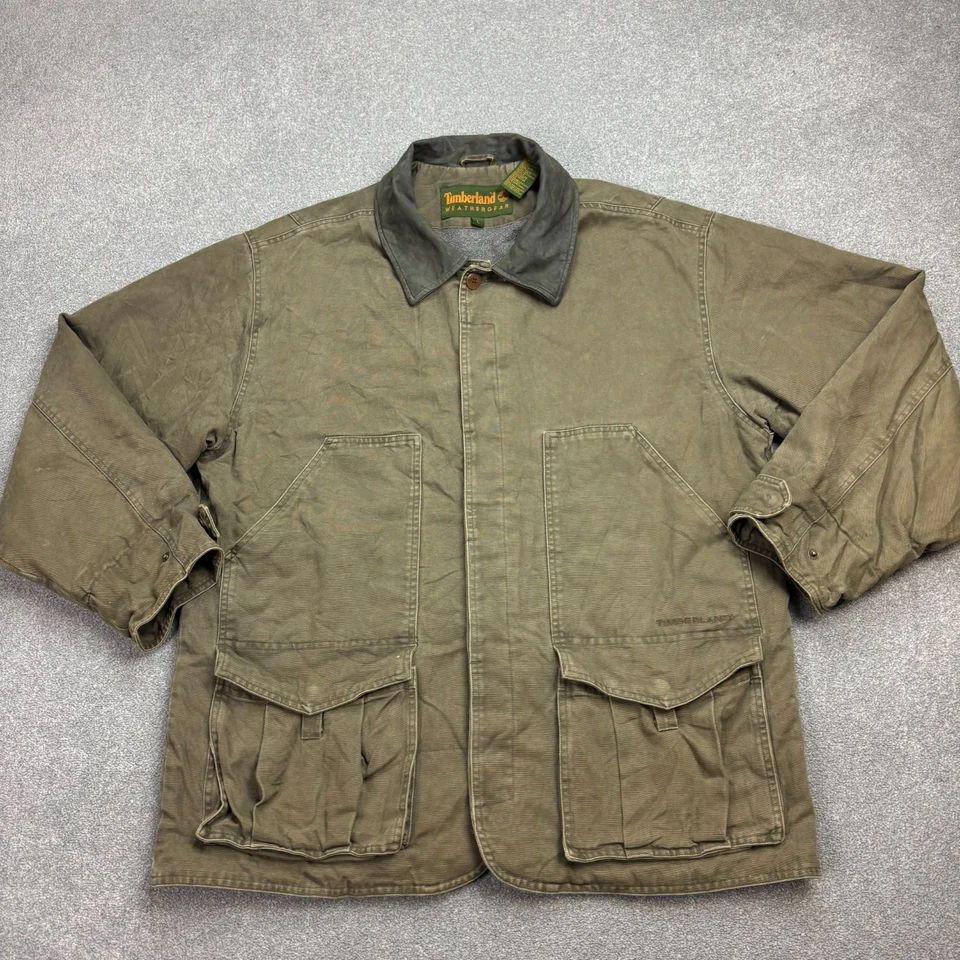 Timberland куртка для взрослых большой зеленый охоты холст сарая Chore кожи с подкладкой мужчин - Изображение 1 из 4