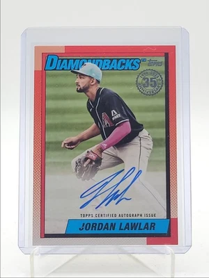 JORDAN LAWLAR 2025 TOPPS UPDATE SERIES 1990 TOPPS AUTOGRAPH A AUTO Q3599 - Image 1 of 2
