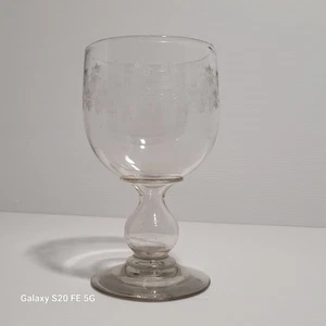 Rare Verre a Absinthe Bulle Doseur Brouilleur 1880 Ancien Etoile Gravé Acide - Foto 1 di 23