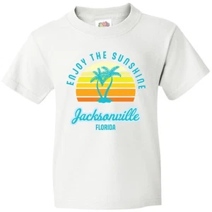 Inktastic Summer Enjoy The Sunshine Jacksonville Florida In Blue Youth T-Shirt - Picture 1 of 8