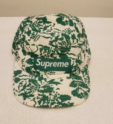 Supreme Box Logo Green Floral Camp Cap 5 Panel USA Never Worn Deadstock 2003 - Image 1 of 4