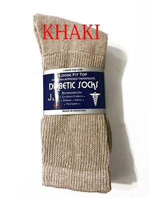 3 pares de calcetines circulatorios para diabéticos CREW salud hombres y mujeres algodón TODAS LAS TALLAS Foto 1 de 4