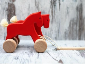 Bajo Double Horses Pull Toy - Picture 1 of 1