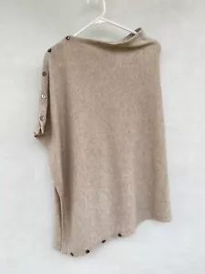 🔹 Cable Melbourne Cashmere & Wool Button Poncho Jumper Cardigan Shrug One Size - Bild 1 von 8