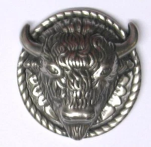 Concho Concha Büffel Bison Büffelkopf Western Indianer zum Schrauben silbern - Bild 1 von 4