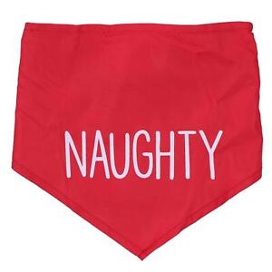 Dog Christmas Red Decorative 'Naughty' Bandanna - One Size Dog Festive Clothes