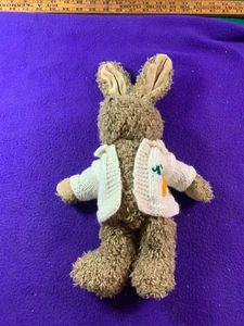 Unipak Designs Bunny Mini Hare/Rabbit Toy Plush 8.5" Brown w Carrot Shirt - Picture 1 of 4