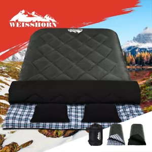 Weisshorn Sleeping Bag Bags Double Camping Hiking Tent Thermal Grey -10°C-15°C - Picture 1 of 11