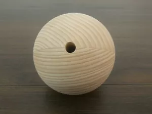 Holzkugel Buche Ø 100 mm halbgebohrt feingeschliffen verleimt Kugel Bastelholz - Bild 1 von 6