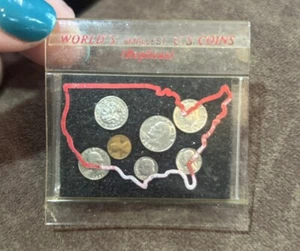 " Worlds Smallest U.S. Coins" - OBSOLETE MINI U.S. COINS SET IN HOLDER - Bild 1 von 2