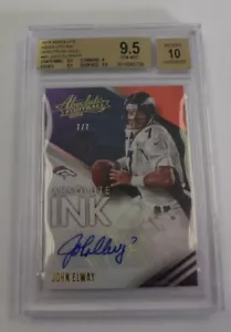 2014 Absolute Ink Spectrum Gold #60 John Elway /7 7/7 Double Jersey # BGS 9.5 - Bild 1 von 5