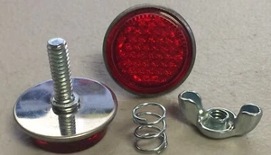 RED LICENSE PLATE HOLDING REFLECTOR SET (2 EACH) (S1212) - Foto 1 di 1
