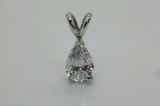 1.50 Ct Pear Shaped Diamond Solitaire Pendant Necklace Solid 14K White Gold Over