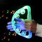 LED Light Up Sensory Toy Flashing Tambourine Shaking Party Musical Random Col Th