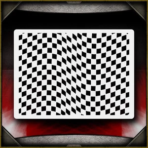 Waving Checkers 3 Airbrush Stencil Template Airsick - Picture 1 of 1