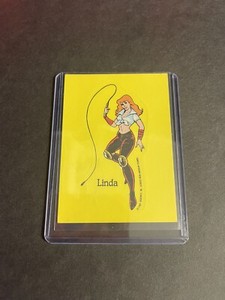 1989 Topps Nintendo Linda DOUBLE DRAGON STICKER TOP SECRET TIPS Card #2 Waifu