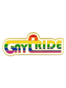 PinMart's Gay Pride Rainbow LGBTQ+ Retro Enamel Lapel Pin Jewelry - Picture 1 of 3