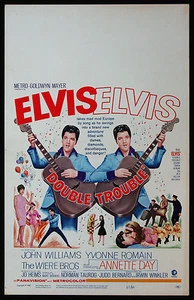 DOUBLE TROUBLE ELVIS PRESLEY 1967 WINDOW CARD MOVIE POSTER - Picture 1 of 1