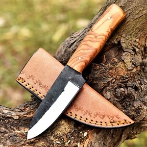 Custom HandMade Hunting Skinning Knife High Carbon Steel Blade Wood Handle 2921 - Picture 1 of 5