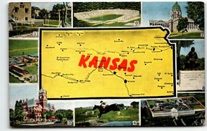 AK Kansas Map Card KS PM 1958 - Bild 1 von 2
