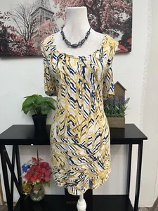 JM Collection Damen Cold Shoulder Top Gr. XL Geometrisches Muster U-Ausschnitt - Bild 1 von 9