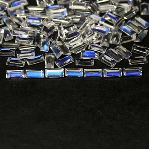 Natural Blue Fire Rainbow Moonstone Lot 4x2 MM Baguette Shape Faceted Gem Lot - Picture 1 of 3