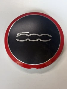 Fiat 500 Wheel Centre Cap x1 (Black & Red) 51877477 Genuine Factory Center - Picture 1 of 3