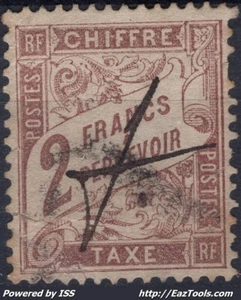 FRANCE TIMBRE TAXE TYPE DUVAL 2Fr MARRON N°26 AVEC OBLITERATION A VOIR - Picture 1 of 2