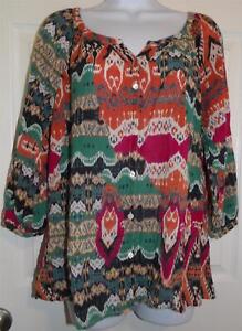 Cute & Colorful LUCKY BRAND 3/4 Sleeve Blouse - Large