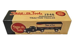 Snap-on Tools ERTL 1948 Diamond T Tractor Trailer Coin Bank 1/43 NIB NOS - Picture 1 of 14
