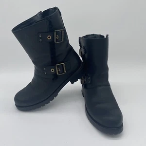 Ugg Niels Boot Womens Sz 6.5 Black Water Resistant Leather Side Zip Cold Weather - Picture 1 of 9