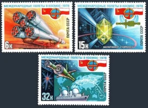 Rusia 4670-4672, MNH. Michel 4735-4747. 1978. Vuelo espacial soviético-polaco. - Imagen 1 de 1