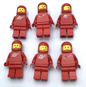 LEGO LOT OF 6 CLASSIC RED SPACE MAN MINIFIGURES VINTAGE ASTRONAUT SPACE Figs - Picture 1 of 1