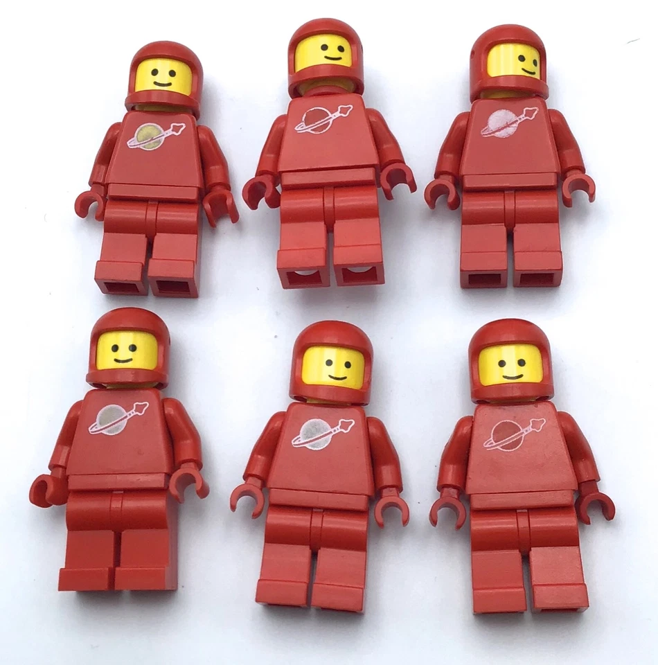LEGO LOT OF 6 CLASSIC RED SPACE MAN MINIFIGURES VINTAGE ASTRONAUT SPACE Figs - Image 1 of 1