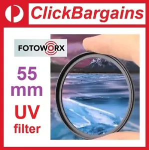 FOTOWORX 55mm UV camera lens filter 55 mm ultraviolet protector Canon Nikon Sony - Picture 1 of 10