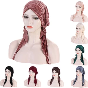 Women Muslim Hijab Cancer Chemo Hat Turban Cap Cover Hair Loss Head Scarf Wrap w - Picture 1 of 19