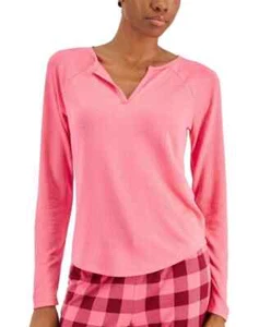 Jenni Women's Split-Neck Pajama Top, Created for Macy's Pink XS - Picture 1 of 1