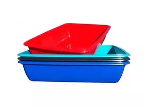 More details for large medium plastic silver red teal blue dog cat pet litter tray toilet new