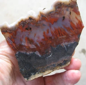 rle FLAME AGATE SLAB, MEXICO. 3.5" X 2.5"  x 0.20"  RARE! - Picture 1 of 3