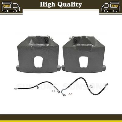 4pcs Front Brake Calipers & Hose Set Fits 1979 GMC C3500 1980 GMC C3500 - Image 1 of 4