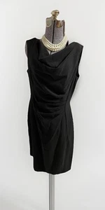NEW Tahari Arthur S. Levine Dress Size 12 Esme Sexy Black Sheath Dress LBD - Picture 1 of 21