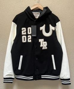 True Religion Men’s Hooded Varsity Jacket- Size Large - Picture 1 of 11