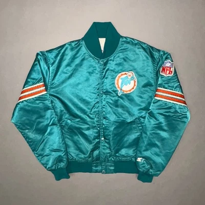 CHAQUETA DE INICIO SATINADA DE LOS MIAMI DOLPHINS NFL Football Pro Line años 90 de colección Foto 1 de 4